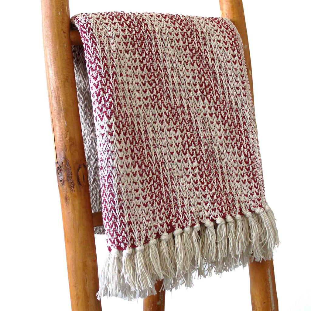 Throw Blanket Boho 125x150cm - Ruby Two Tone