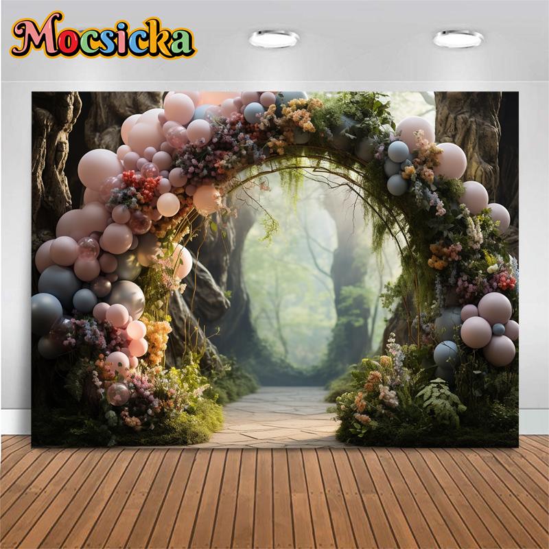 Baby Birthday Background Photography Nature Forest Easter Decoration Balloon Spring Wedding Backdrop Shooting Props Photo Studio