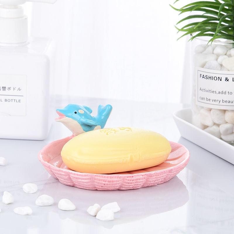 Creative Animal Teddy Dog Soap Dish, Resin Personalized Drain Soap Holder Bathroom Toilet Cute Cartoon Small Soap Box