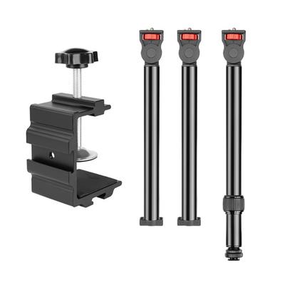 Aluminum Alloy Tabletop Microphones Holder with 360 Degree Swivels and 1/4inch Screw Interfaces, 25mm Tube Diameter