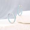 Elegant Aquamarine Zircon Circle Earrings - High-End European and American Style, Versatile Luxury Accessories for Women