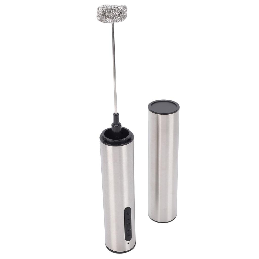   USB Rechargeable Milk Frother Handheld Stainless Steel Portable Hand Frother Drink Mixer   for   Travel Camping  