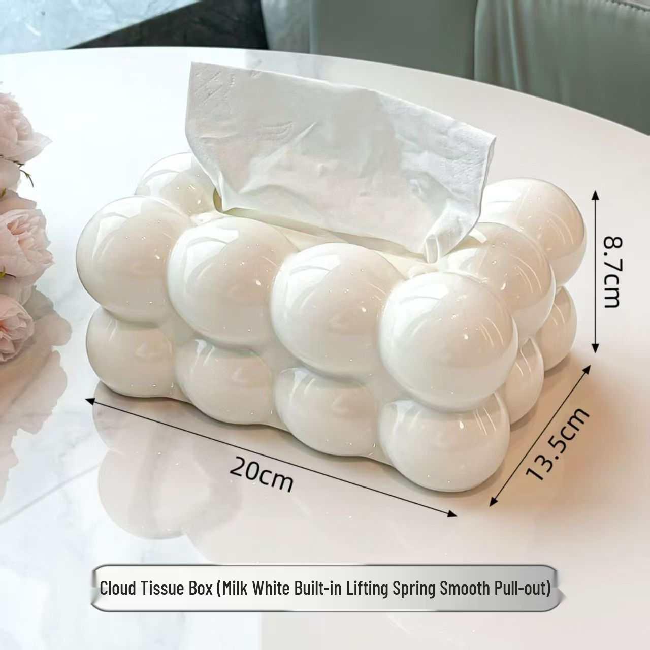 European Cream Marshmallow Tissue Box Decor for Living Room or Dining Table