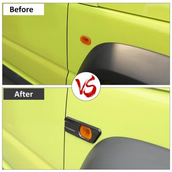Fender Turning Light Signal Cover Trim Decor For Suzuki Jimny + Carbon Fiber