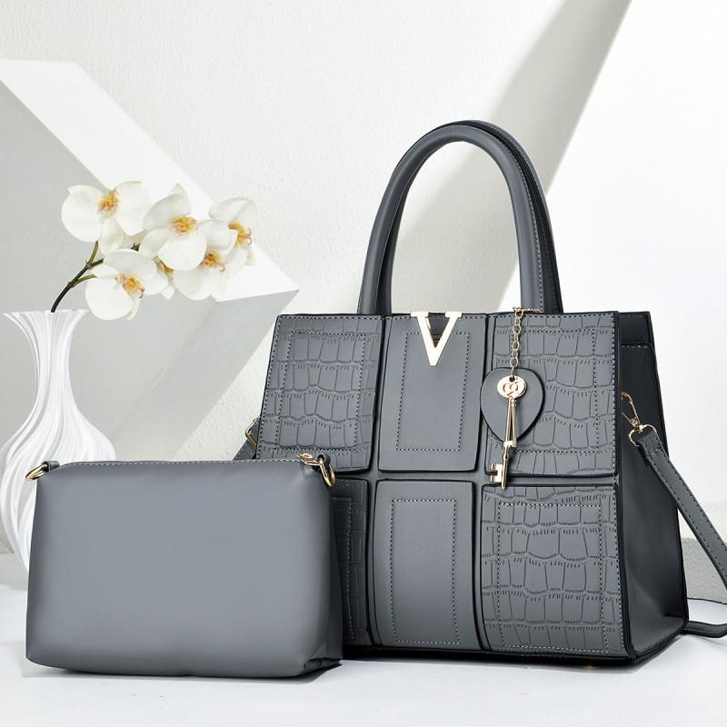 Pu Crocodile Textured Shoulder Bag With Splicing Design For Daily Use Women