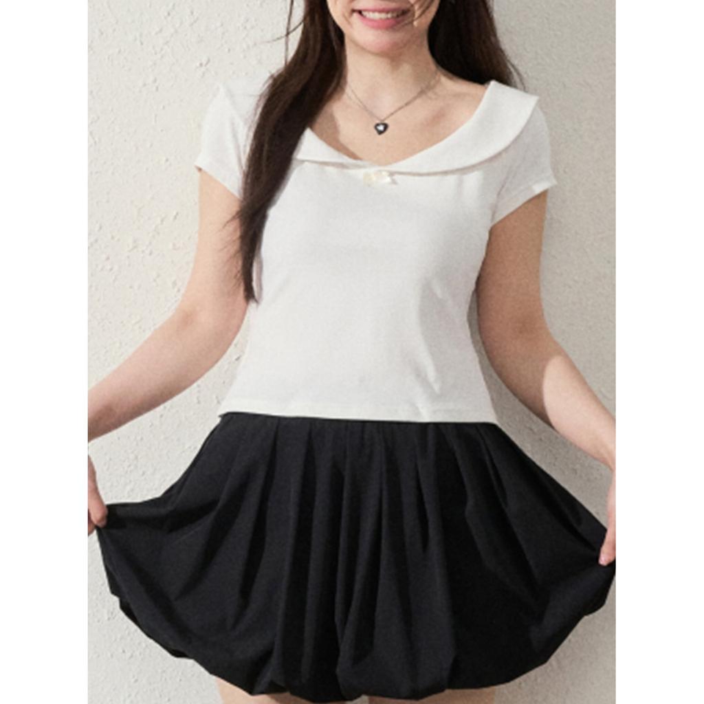 No sale #sweet age-reducing doll collar slim-fitting short-sleeved T-shirt women's summer top