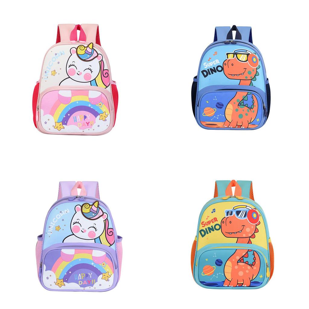 Cartoon Dinosaur Unicorn Backpack For Toddlers With Breathable Nylon For School Use