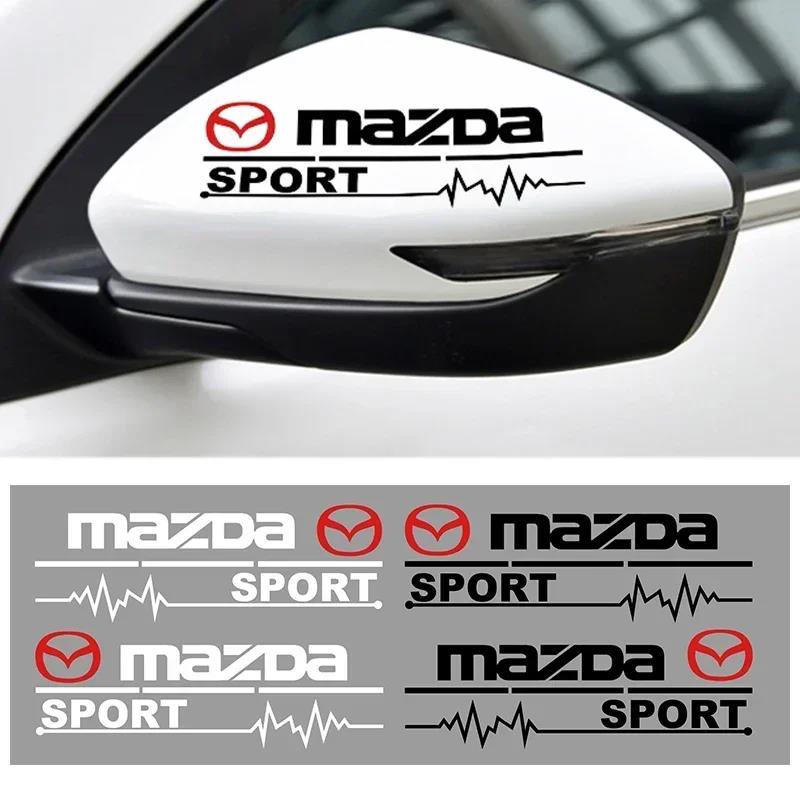 2Pcs Car Accessories Rearview Mirror Decor Stickers Badge Emblem Decal For Mazda 3 CX3 CX4 CX5 CX7 CX9 CX30 RX7 MX3 Axela Atenza h4