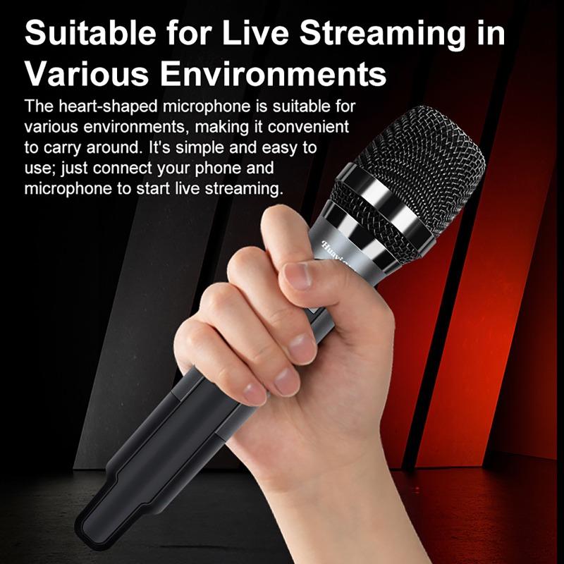 Handheld Microphone with Sound Card Effects All-in-One Noise-Canceling Mic Reverb Connecting Cell Phone for Equipment Live