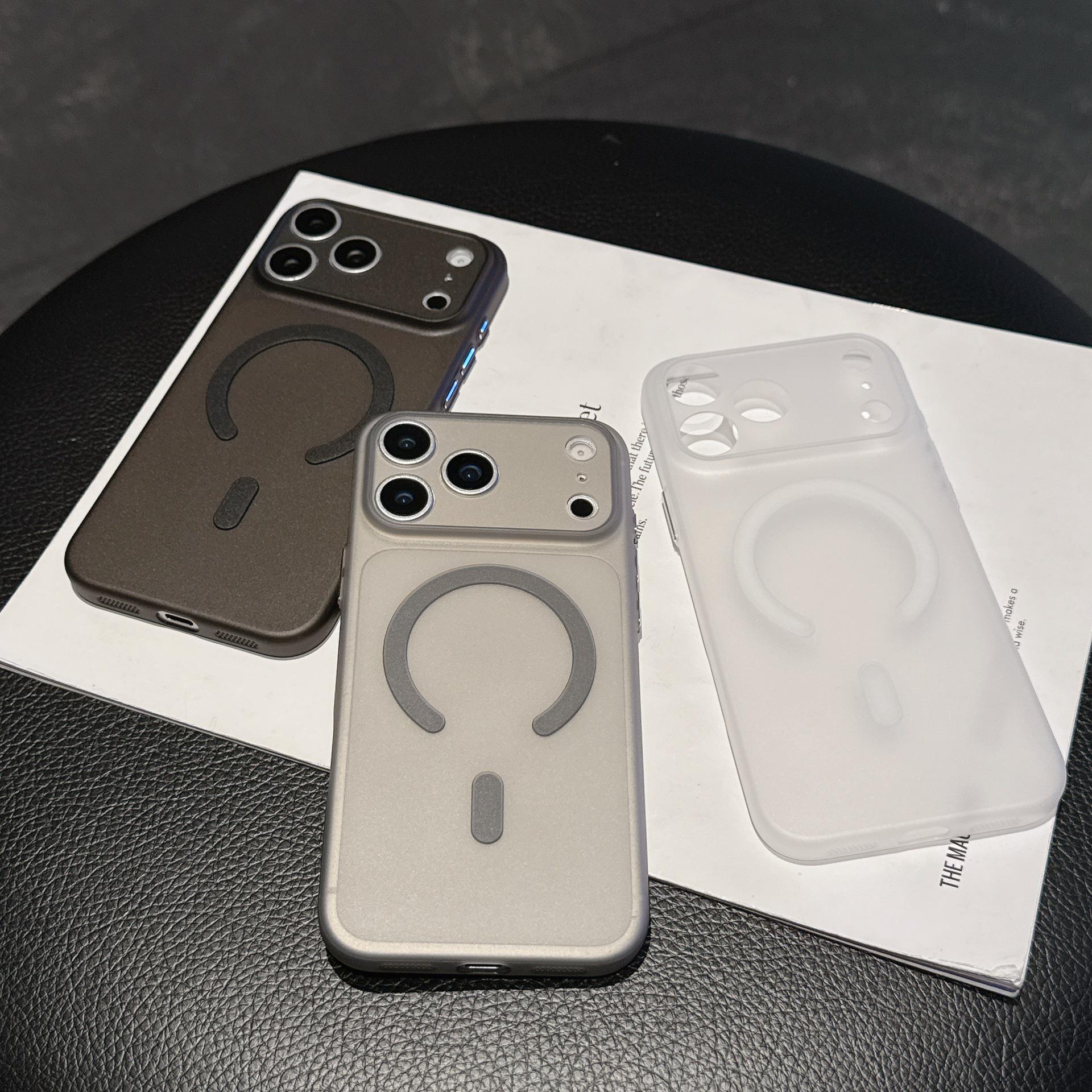 

iPhone 17 Pro Max Ultra-thin Magnetic Frosted Soft Case, Personalized Semi-transparent Protective Cover for Apple 16 iPhone 12 Pro