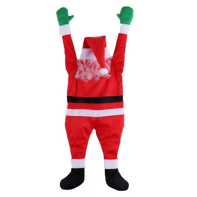 

1pc Christmas Hanging Santa Claus Decoration Outdoor Holiday Decor for Gutter Roofs Chimneys Porches Perfect New Year Gift Idea
