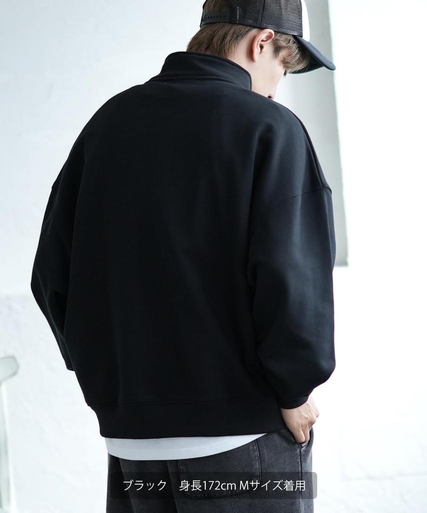 [IMPROVES] [SIDEWAYSTANCE] Thick Embroidered Circle Logo Fleece Half-Zip Sweatshirt