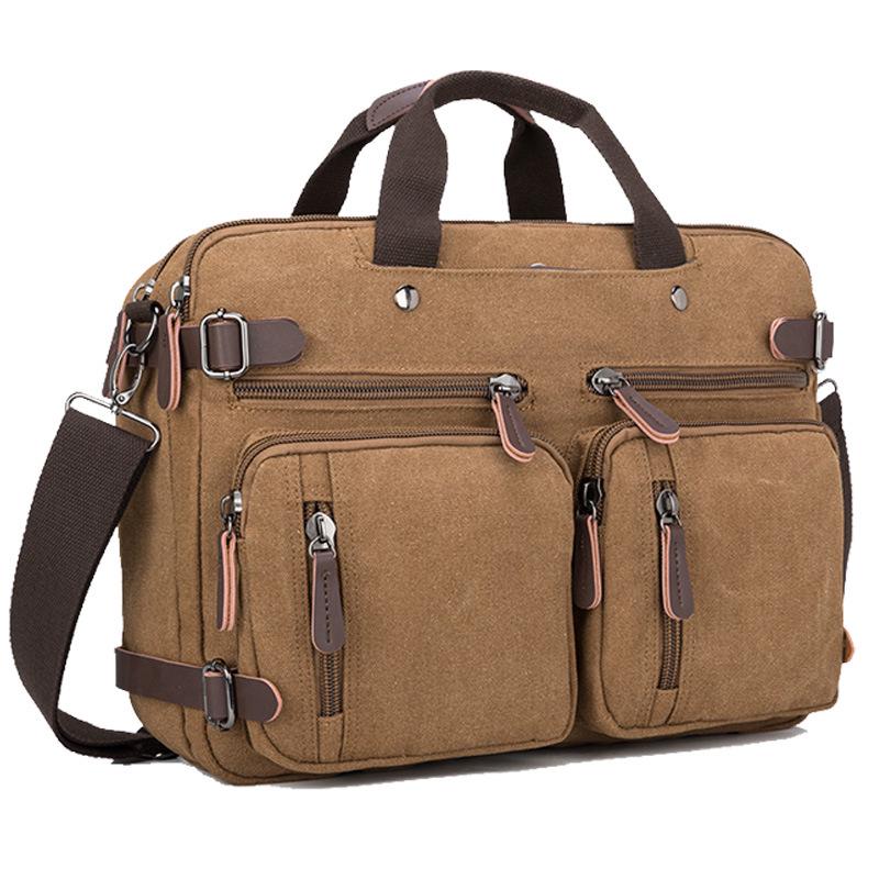 

Трансграничный портфель из натуральной кожи: Многофункциональная наплечная и дорожная сумка большой вместимости для ноутбука и предметов первой необходимости 15-inch кофейный