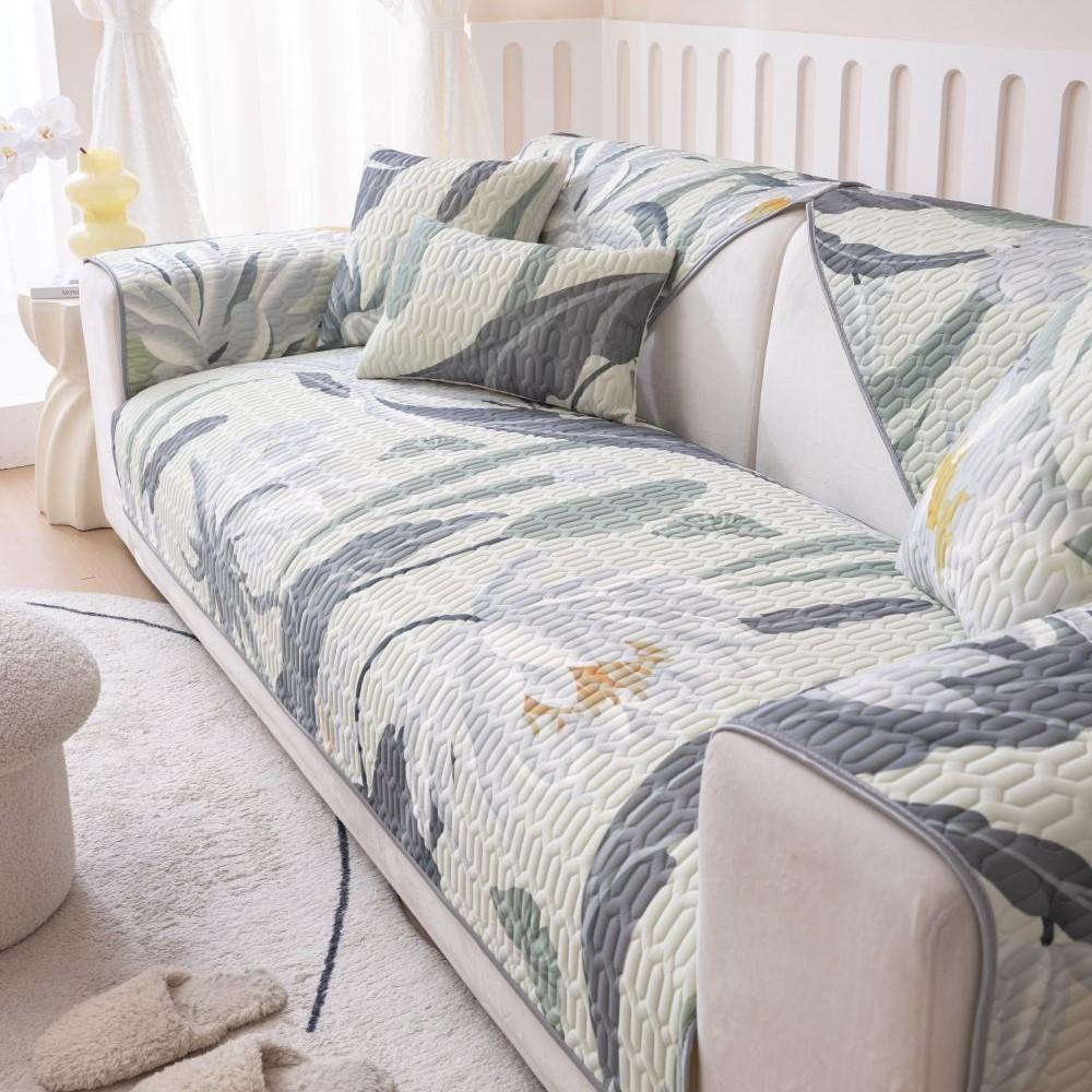 Living Room Anti-slip Couch Sofa Cover Summer Nordic Latex Flower Print Sofa Cushion Cover Slipcover Funda