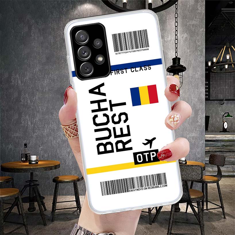 Travel Ticket Label Soft Phone Case For Samsung Galaxy S22 S23 S24 S25 Edge S26 Ultra S20 FE S21 Plus + Fundas Coque Galaxy S20