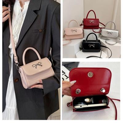 2026 Women Shoulder Bags New Bow Small Niche Simple High Quality Single Crossbody Bags Small Square Handbags and Purse