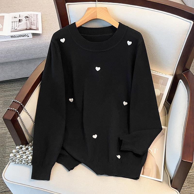 Plus Size Women's Loose Round Neck Pullover Sweater, Bust 150/160 (Size 200/300 Jin)