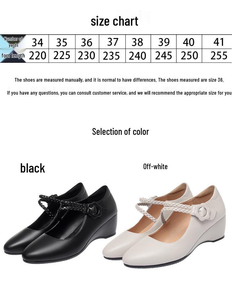 Women's Soft Sole Wedge Heel Cheongsam Shoes - Comfortable Leather for Middle-Aged & Elderly