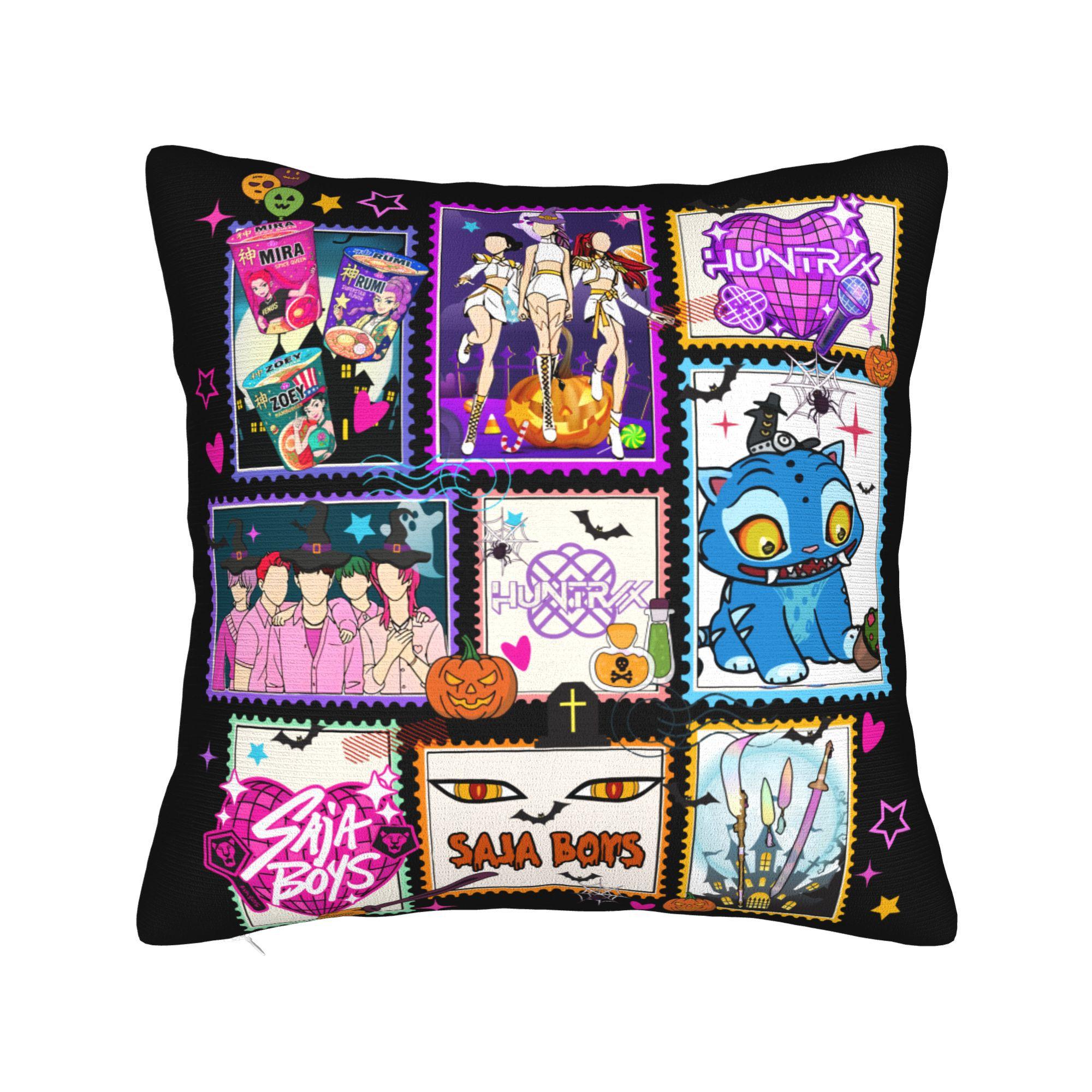 

KPop Demon Hunters Huntrix Zoey Witch Pillowcase Printed Fabric Cushion Cover Gift Pillow Case Cover Living Room Zipper 40X40cm 12x12Inch