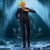 JT One Piece Walking Figure Scene Black Suit Smoking Sanji Anime Figure Model 35cm Statue Toy Doll Collection Children Gift