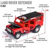 Maßstab 1:32 Land Rover Defender Druckgussauto-Modellspielzeug, zurückziehbares Spielzeugfahrzeug mit Ton und Licht für Kinder, Kleinkinder, Jungen und Mädchen, Geschenkkollektion