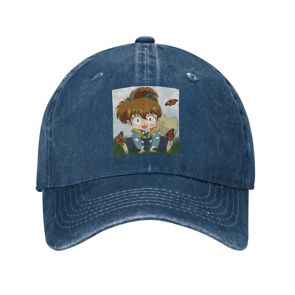 Anime Inuyasha Shippo Washed Denim Cap Casual Baseball Caps Adjustable Hat Summer Unisex Baseball Hats