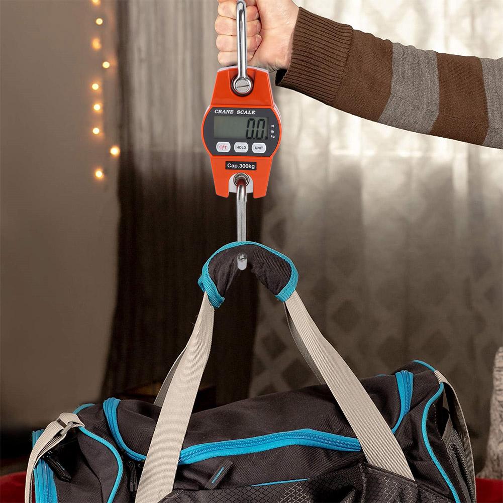 Mini Portable Digital LCD Display Hanging Scale Electric Weighting Scales 300kg/600lb Orange