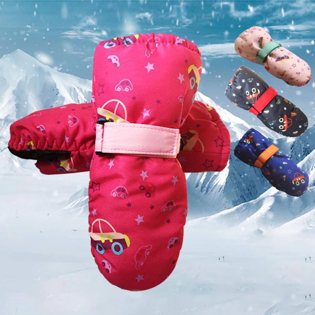 Muffole di Natale per Bambini Foderate in Pile Impermeabili Antiscivolo Guanti Invernali Caldi Guanti da Sci Regali per Bambini e Bambine Età 2 4