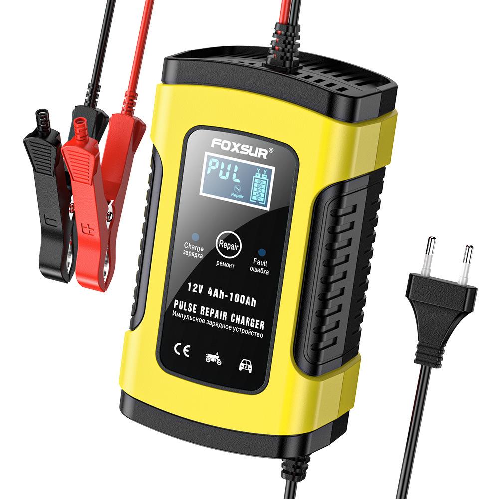 12V 5A Pulse Repair Charger for Motorcycle/Car with LCD Display