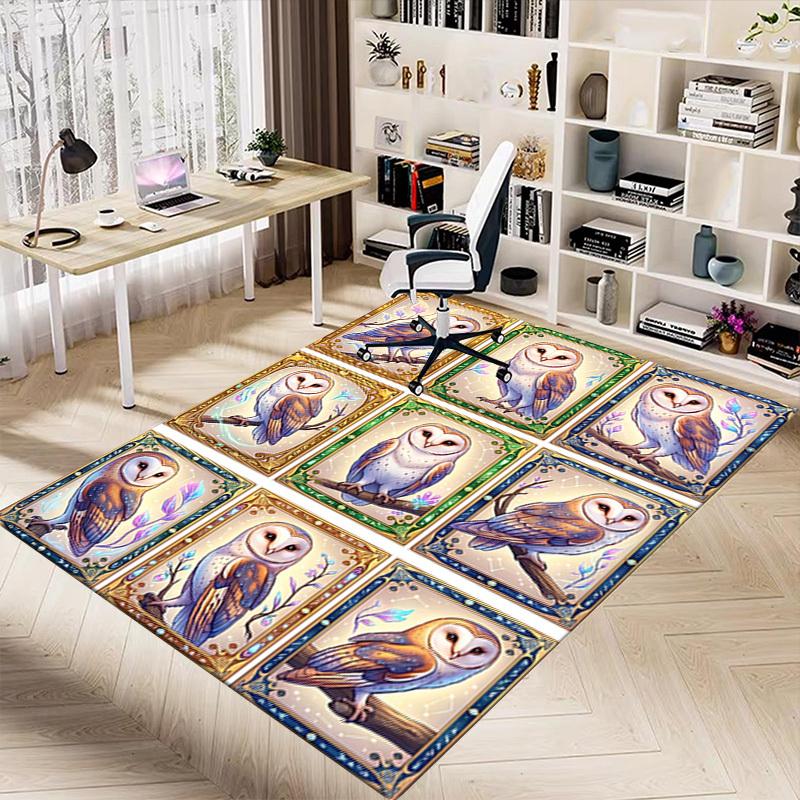 1PC Owl Artwork Non-Slip Floor Carpet Compatible for Office&Living Room&Bedroom&Dining room -  Soft & Pattern-G0377