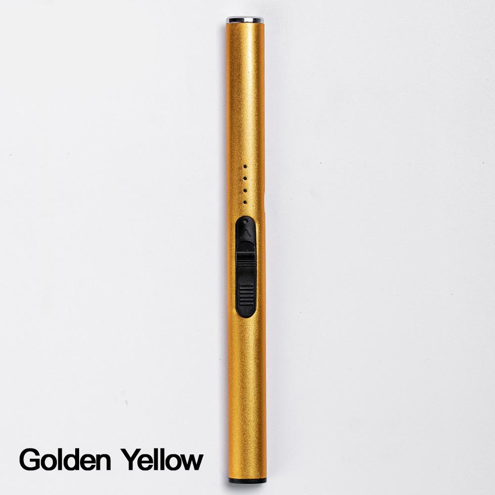 1Pc USB Electric Rechargeable Long Kitchen Lighter for Stovetop Windproof LED Plasma Arc Flameless Candle Unusual Lighter Gift