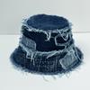 2025 Summer Workwear-Style Patchwork Fisherman Hat, Japanese Men's Denim Fringe Hat