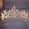 Gold Baroque Crown Headband: Bridal Wedding Dress Accessory