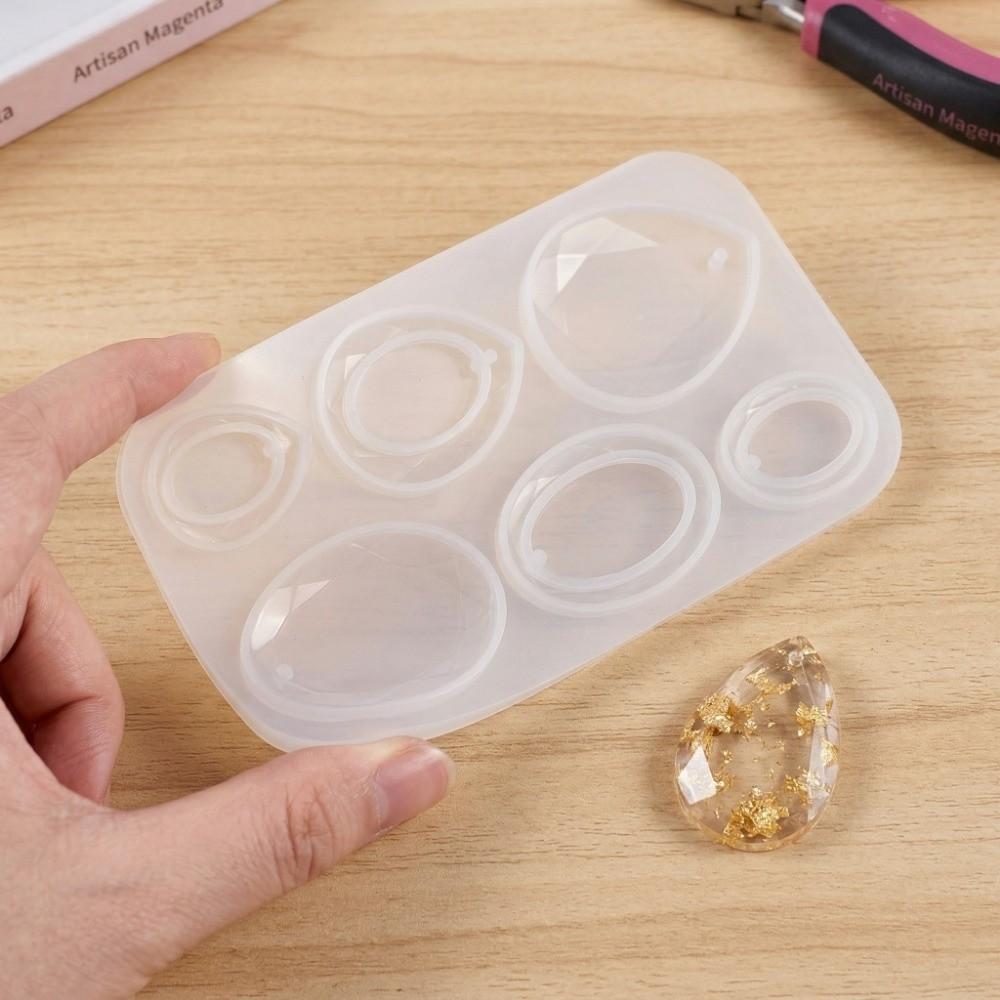 Waterdrop Oval Shape Silicone Pendant Mold 6 Cavities Epoxy Resin Mold  Jewelry Making