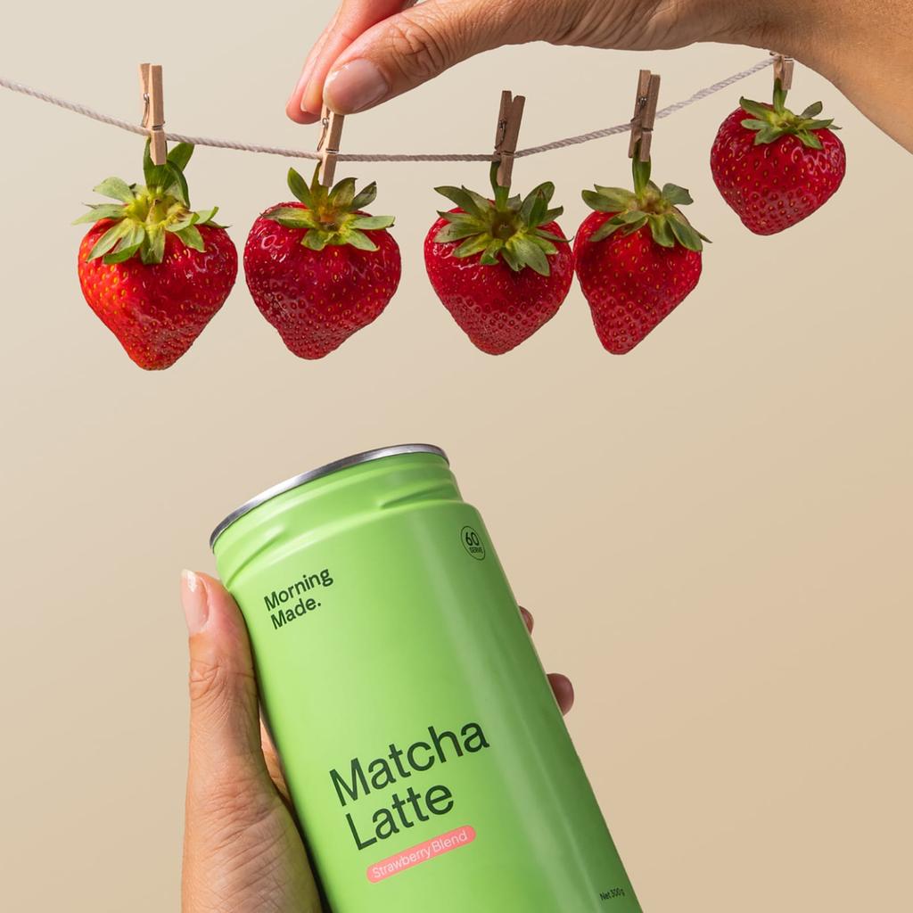 Morning Made, Matcha Latte, Strawberry Blend, 240g (8.46oz)