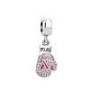 Neu Rosa Handschuh Baseball Passport Anhänger Baumeln Charm Bead Fit Original Mode Armband Diy Schmuck Für Frauen Geschenk