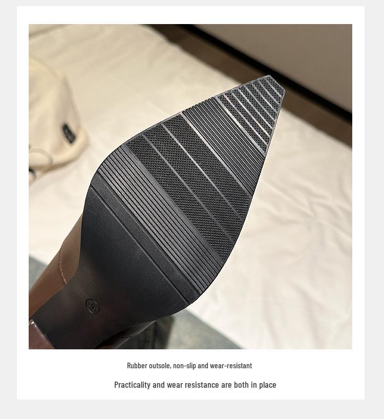 Petite Pointed Toe Over the Knee Stiletto Heel Leather Boots for Women - High Shaft Fashion Style