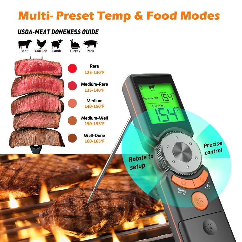 Portable Meat Thermometer LCD Digital Baking Instant Read Kitchen Waterproof Food BBQ Thermometer Handheld Fold Thermometer
