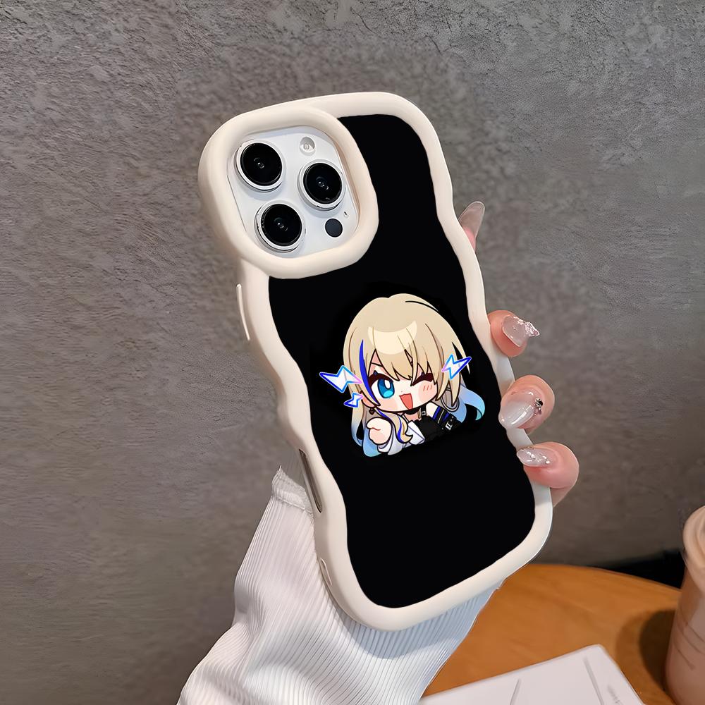 

HSR Serval Чехол для мобильного телефона из ТПУ с волнистым краем для iPhone 17 16 15 14 13 12 11 Air Pro Max Plus Цветная крышка iPhone17 Pro Max