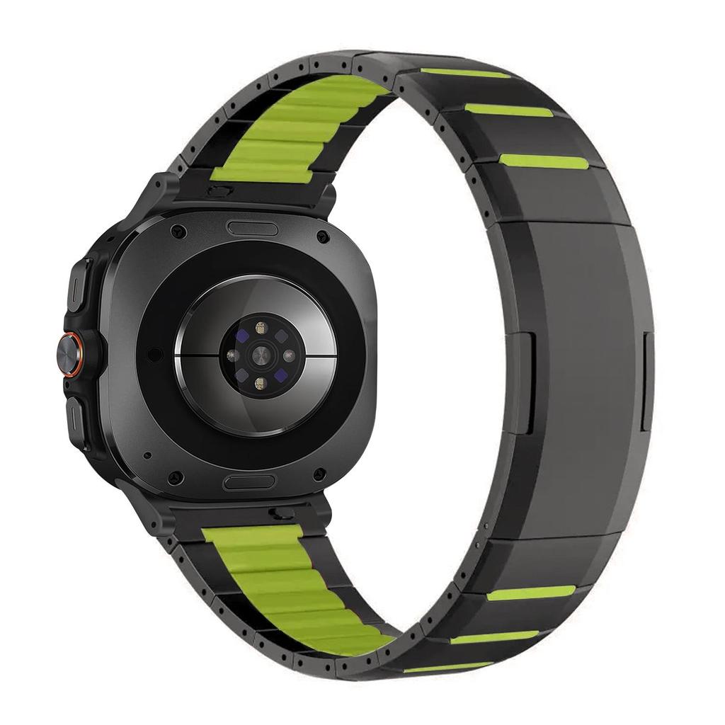 Compatible Two-Color Rubber Folding Buckle Wristband for Samsung Galaxy Watch 8
