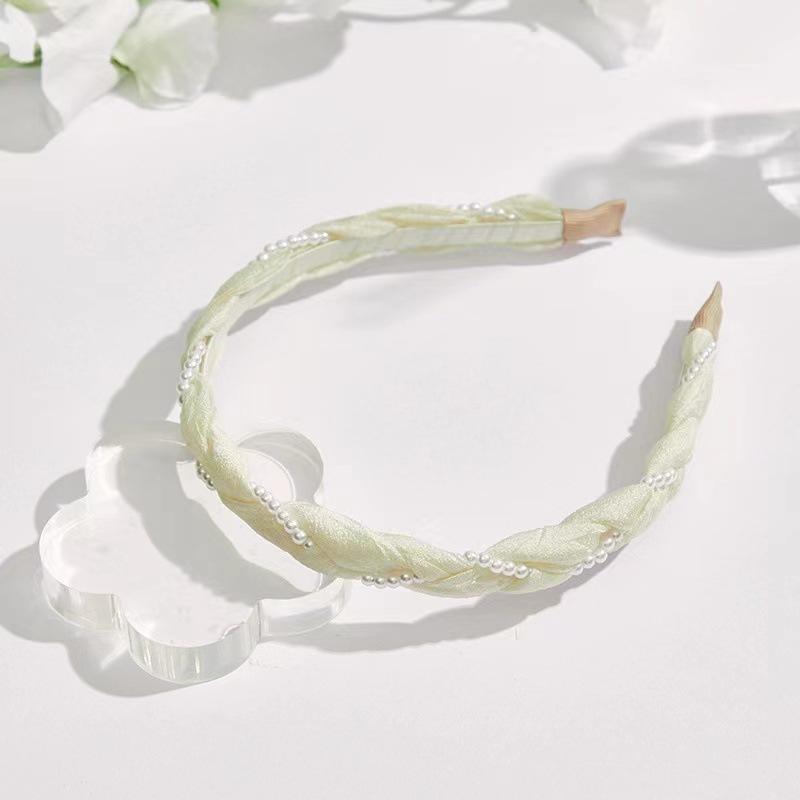 

Headbands Style Sweet Elegant Pearl Womens Weaving Hair Accessories абрикосовий