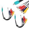 2Pcs For Samsung LCD TV Component Signal Line 3.5+2.5 to 5RCA Video Doubleend for AV Wire