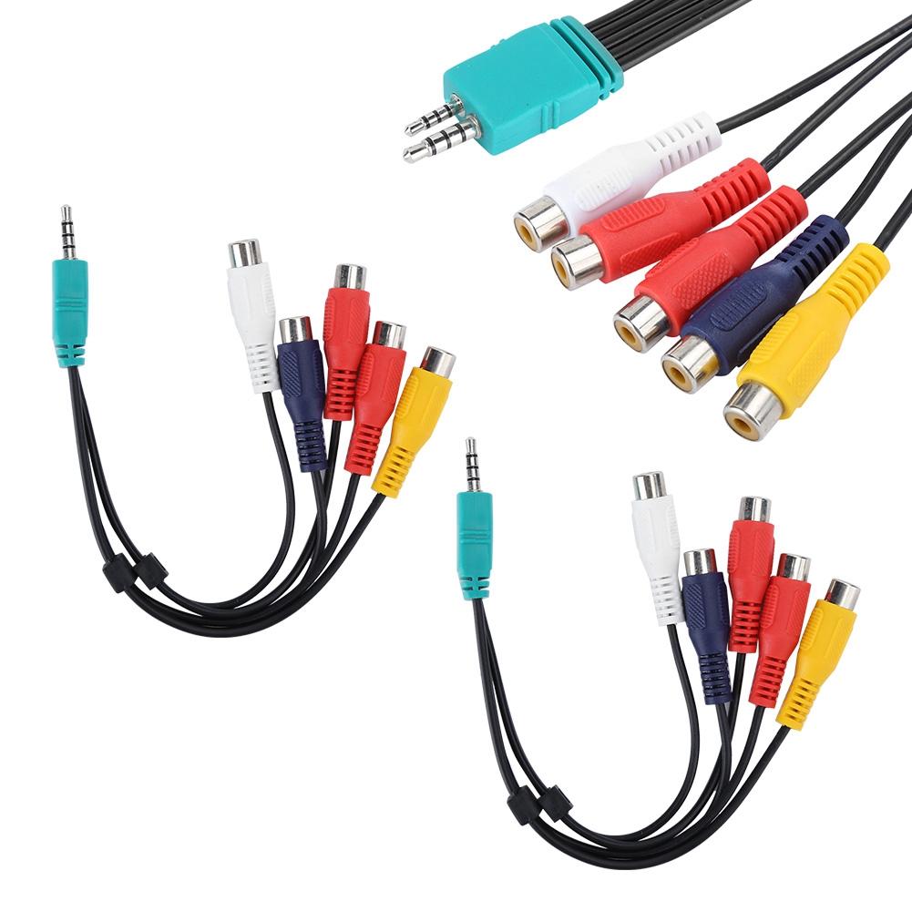 2Pcs For Samsung LCD TV Component Signal Line 3.5+2.5 to 5RCA Video Doubleend for AV Wire