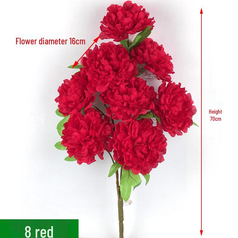 Pfingstrose Seidenblumenstrauß, 8 Köpfe - Künstliche Dekoration für Wohnzimmer & Hochzeit, Kostenloser Versand