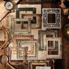 10Pcs Set Vintage Cloth Texture Hollow Stickers Art Texture Journal Collage Decor Decals