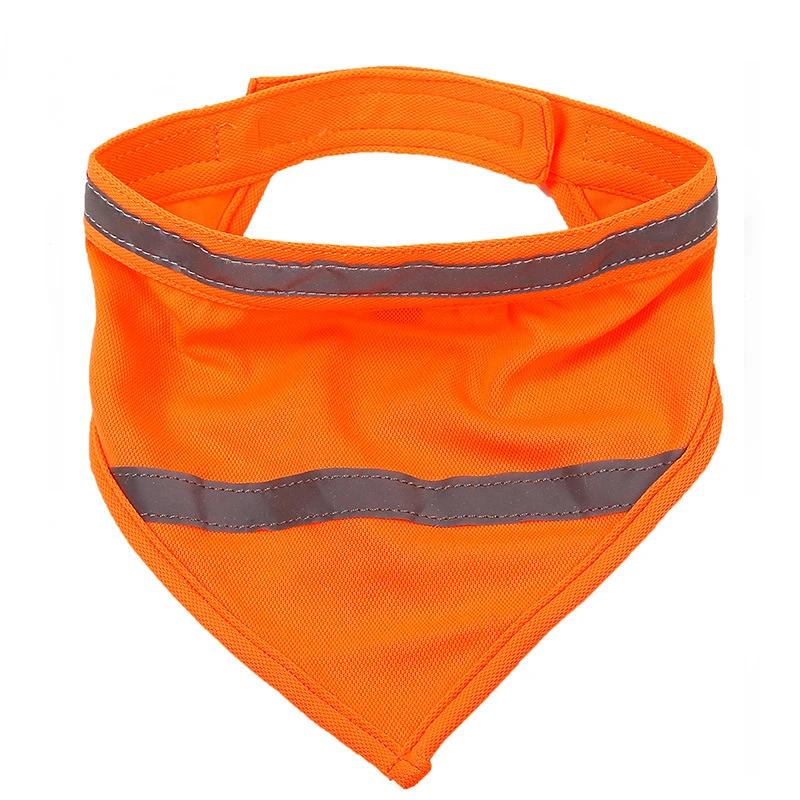 

Dog Reflective Bandanas Pet Triangular Towel Scarf Bright Color Polyester Bib S оранжевый