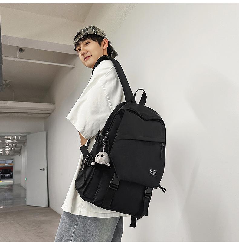 Unisex Korean Style Nylon Backpack: Large Capacity, Lightweight, Ideal for Students & Laptop Use