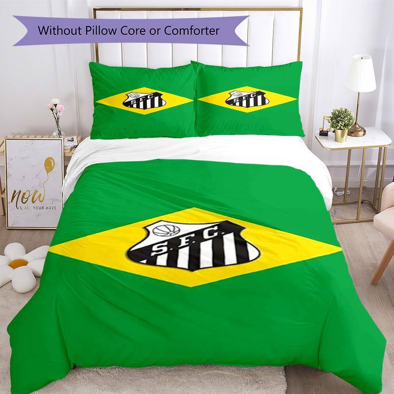 Powerful Football Crest Design Printed Pattern Duvet Cover Set – includes 1 duvet cover and 2 matching pillowcases Bedroom decor Christmas gifts