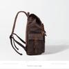 Zaino in Tela Cerata da Uomo - Zaino Impermeabile da Viaggio all'Aperto con Pelle Crazy Horse, Borsa Resistente Vintage a Doppia Tracolla 5358#
