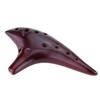 12 Holes Ceramic Ocarina Flute Alto C Smoked Burn Submarine Style Musical Instrument with Music Score for Music Lover